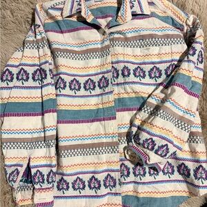 Backroad Blues medium Colorful Patterned Button-Up Shirt